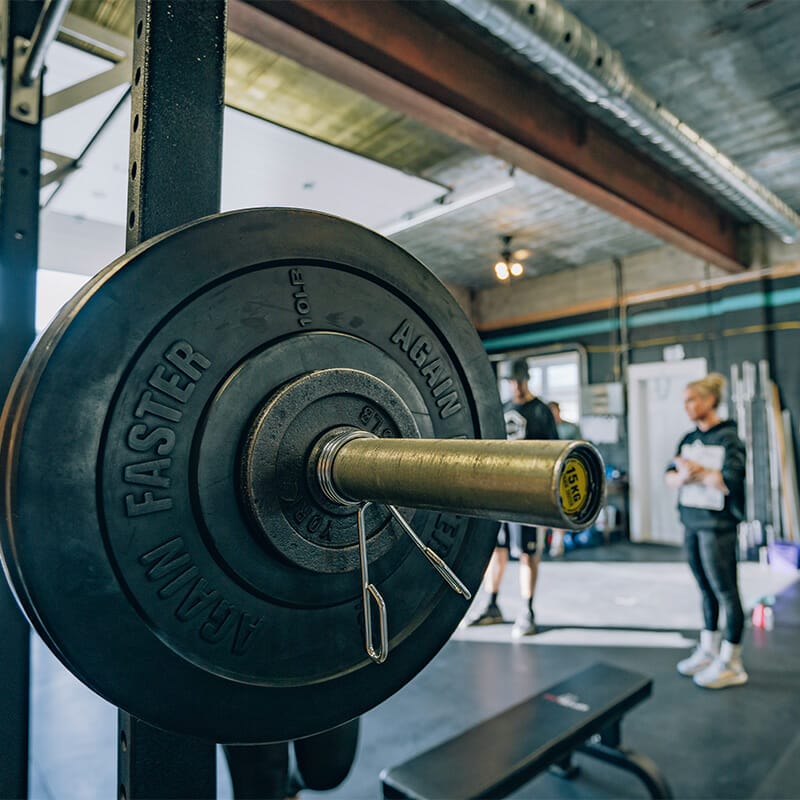 Close-up of gym bench at Hybrid Fitness Academy